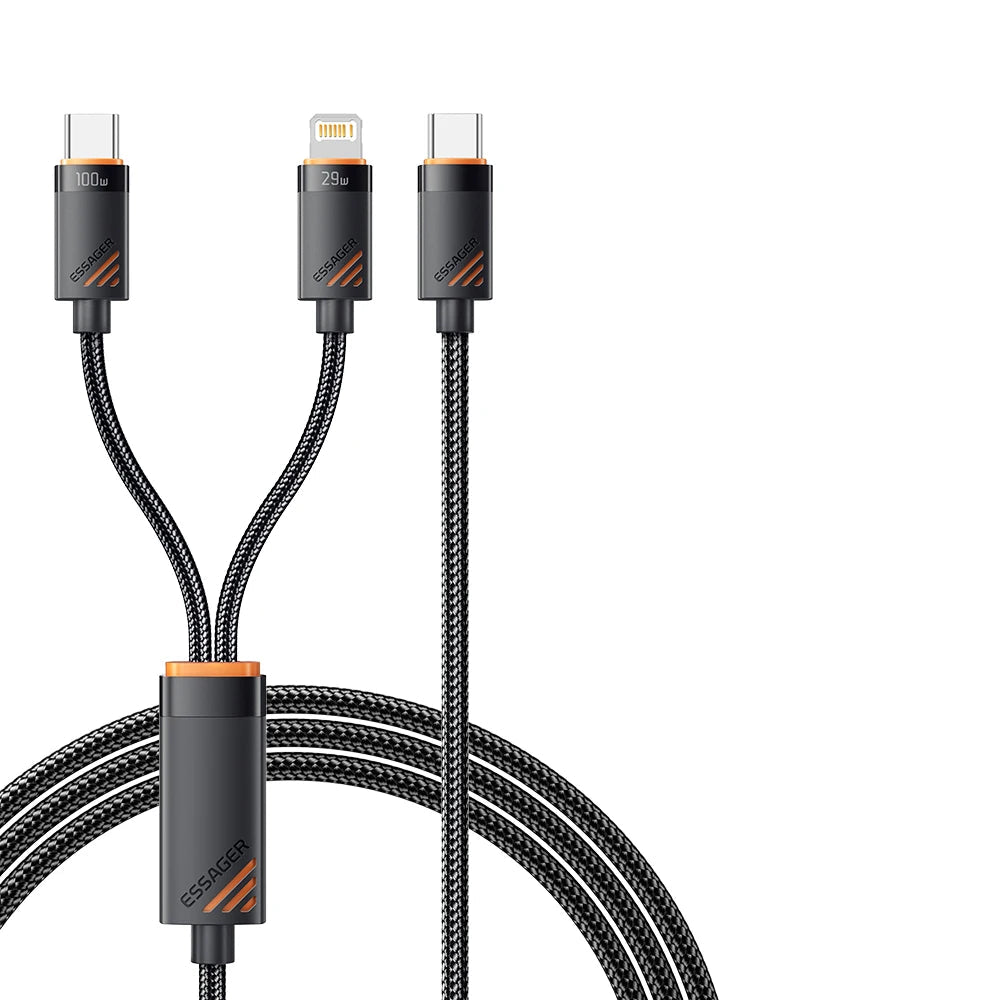 Essager 2-in-1 USB Type-C to USB Type-C/Lightning Cable