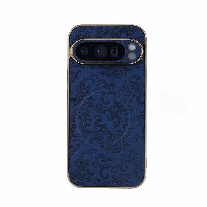 Vintage Flower Leather Magnetic Case for Google Pixel 9 Series