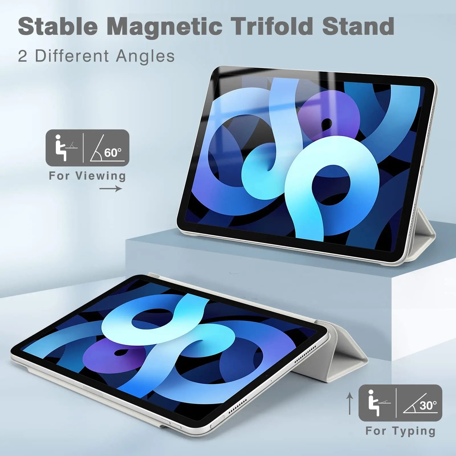 Powerful Magnetic Attachment Slim Trifold Stand Case for iPad Air 13" (2024)