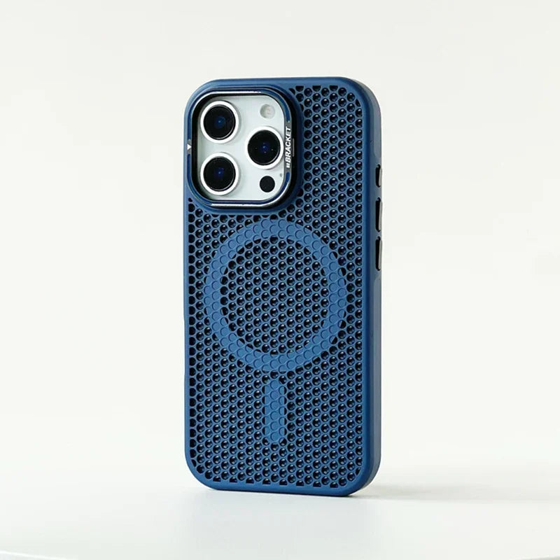 Shockproof Honeycomb Cooling MagSafe Case with Metal Lens Bracket for iPhone 15 Series