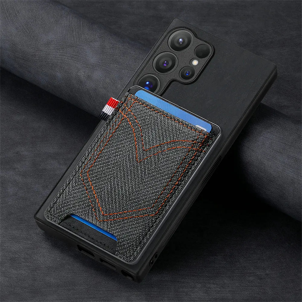 Premium Magnetic Leather Case with Card Holder for Samsung Galaxy S25 Series