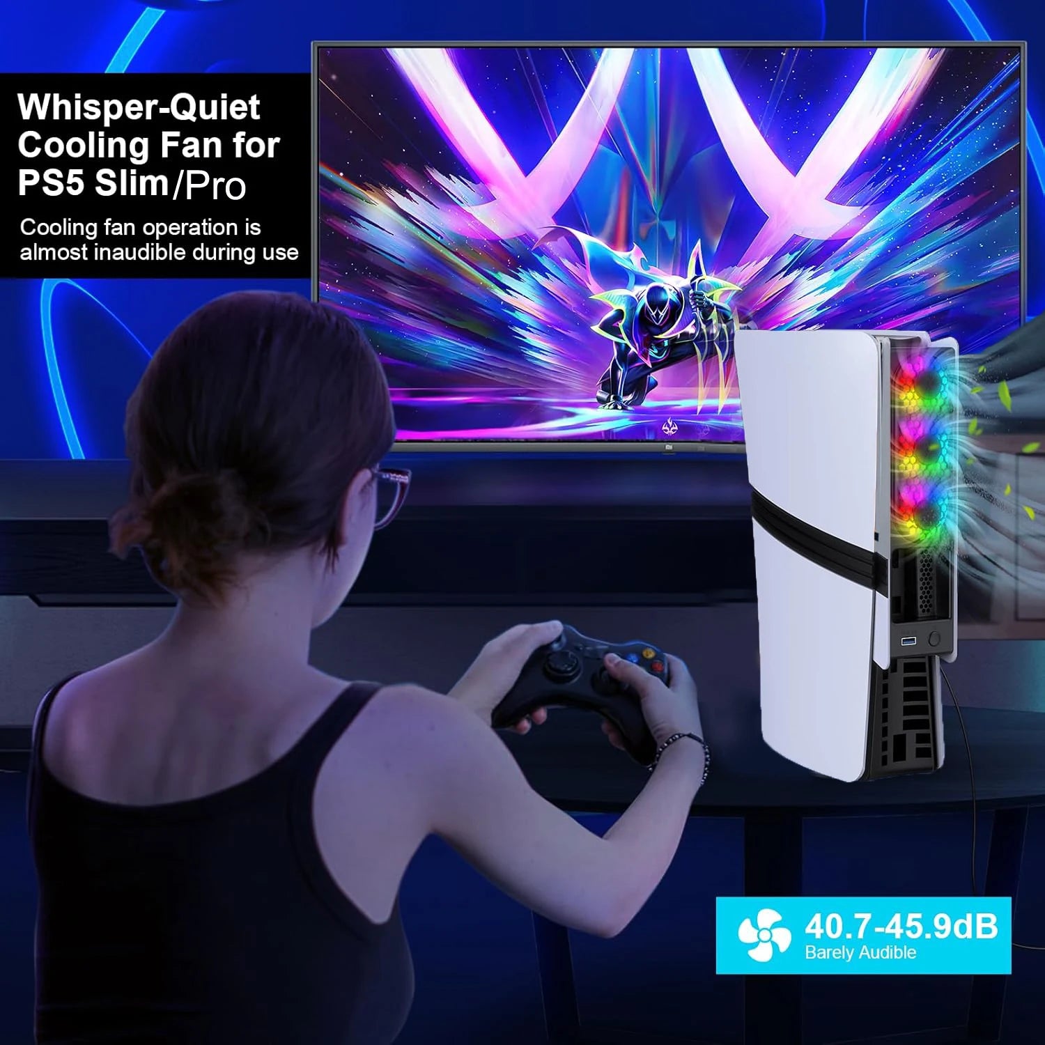 PlayStation 5 Pro Cooling Fan with LED Lights