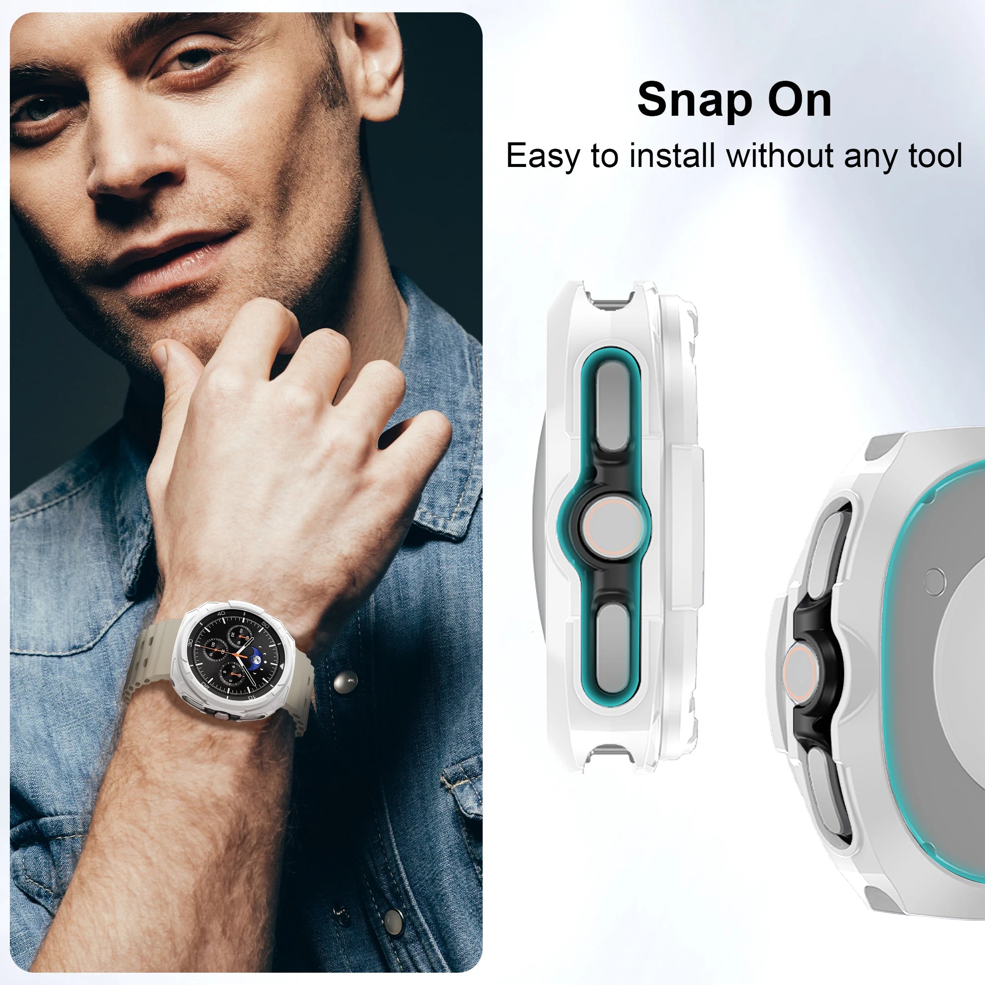 Shockproof Rugged Bezel TPU Case for Samsung Galaxy Watch 8 Classic