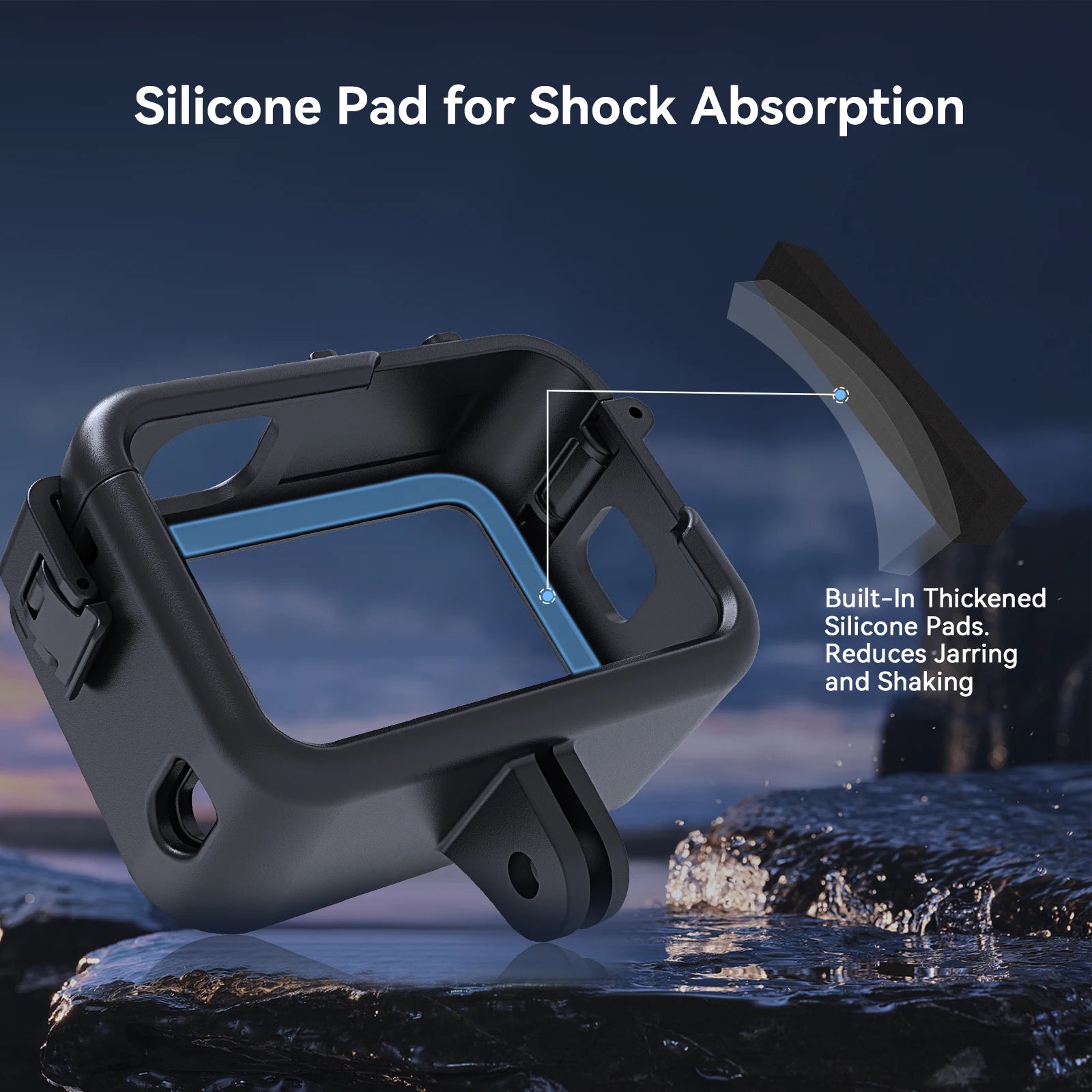 TELESIN Frame Housing Case with Battery Side Cover Hole for GoPro Hero Action Cameras