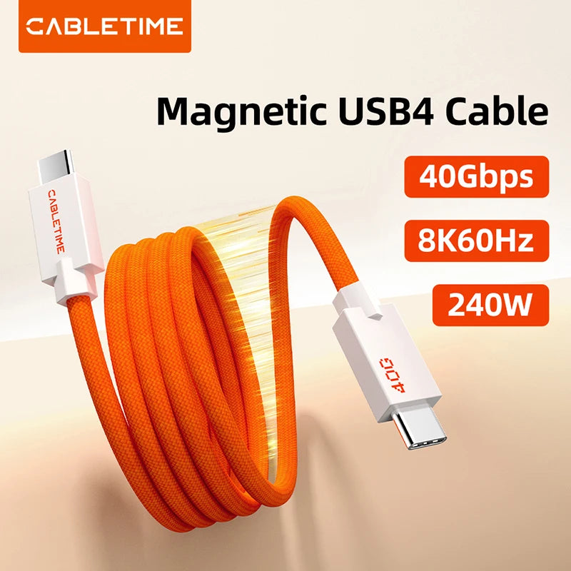 CABLETIME High-Speed USB4 Magnetic Cable
