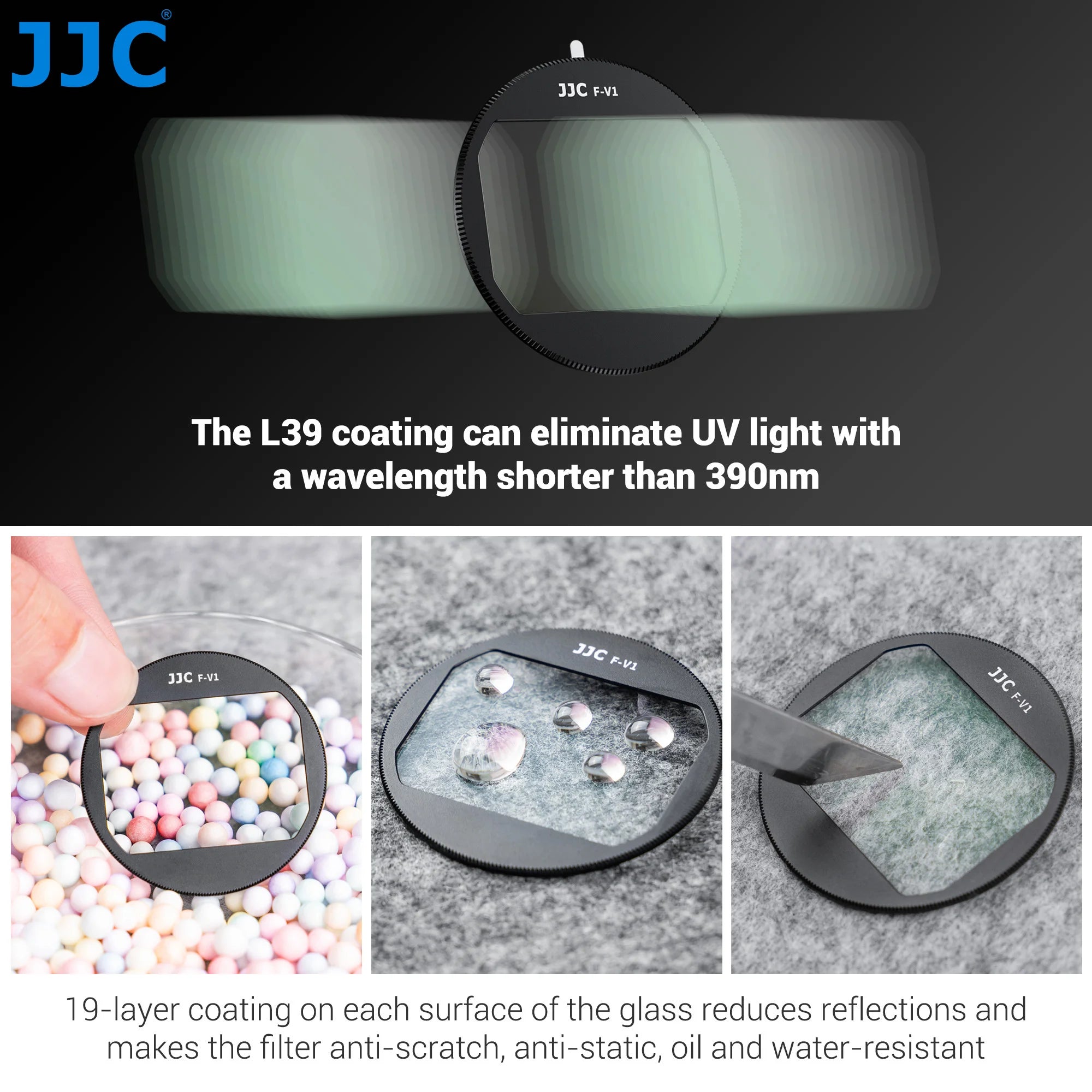 JJC Multi-Coated Ultra-Slim UV Lens Filter for Canon PowerShot V1