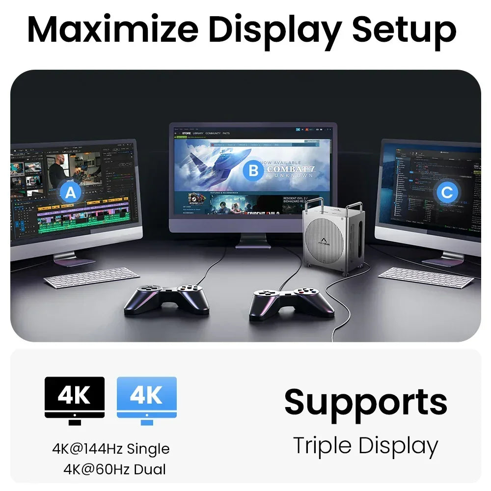 Acasis 8-Port USB-C Docking Station with Dual NVMe Enclosures