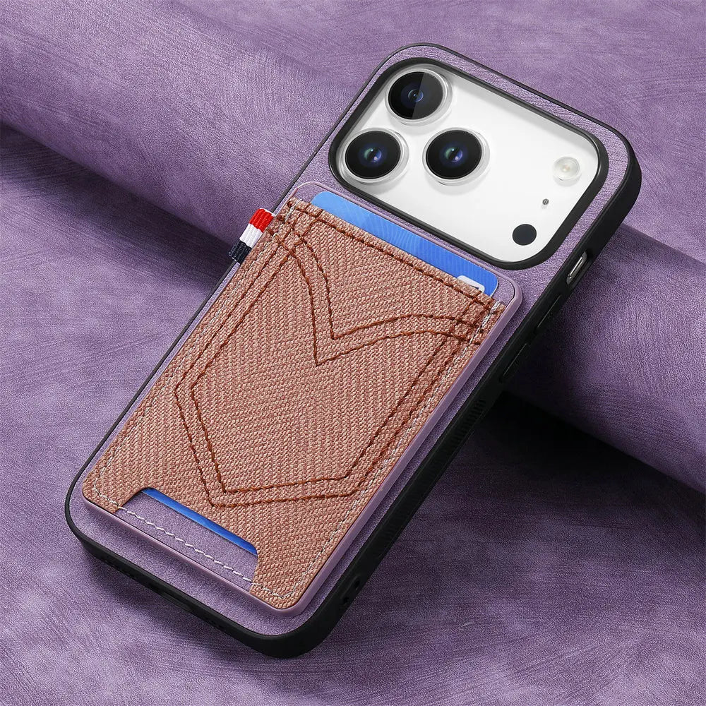 Fashion Jeans-Style Leather Wallet Case for iPhone 17 Series