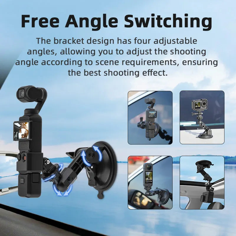 Car Mount Adapter with Suction Cup for Action Cameras