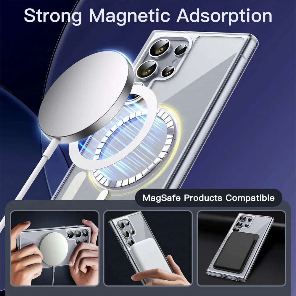 Premium Shockproof Transparent Magnetic Case for Samsung Galaxy S25 Series