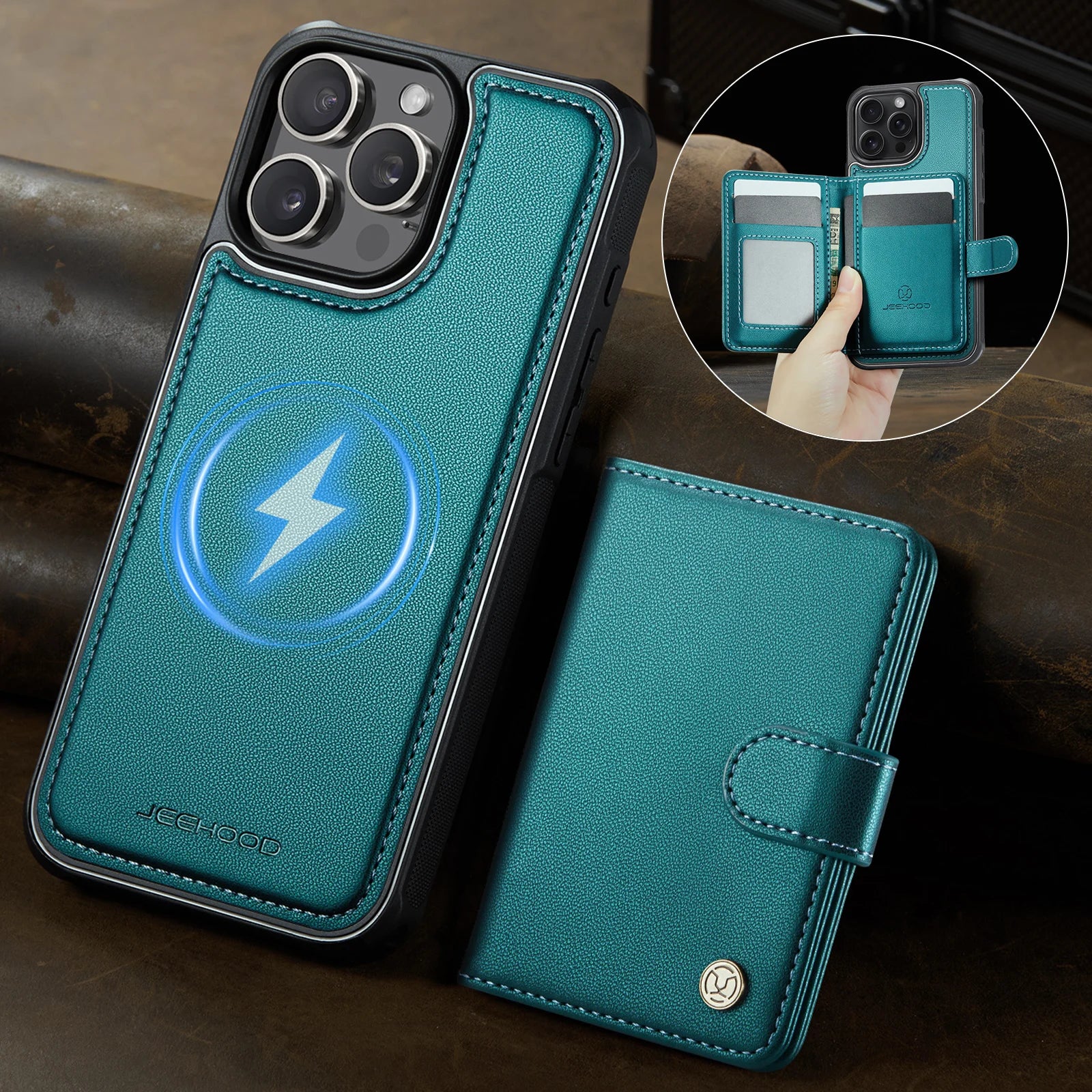 MagSafe Compatible Wallet Case with Card Slots & Stand for iPhone 16 Series