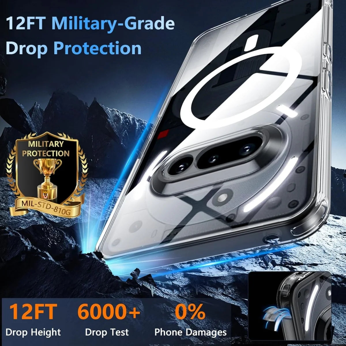 Nothing Phone 3a Magnetic Shockproof Transparent Case