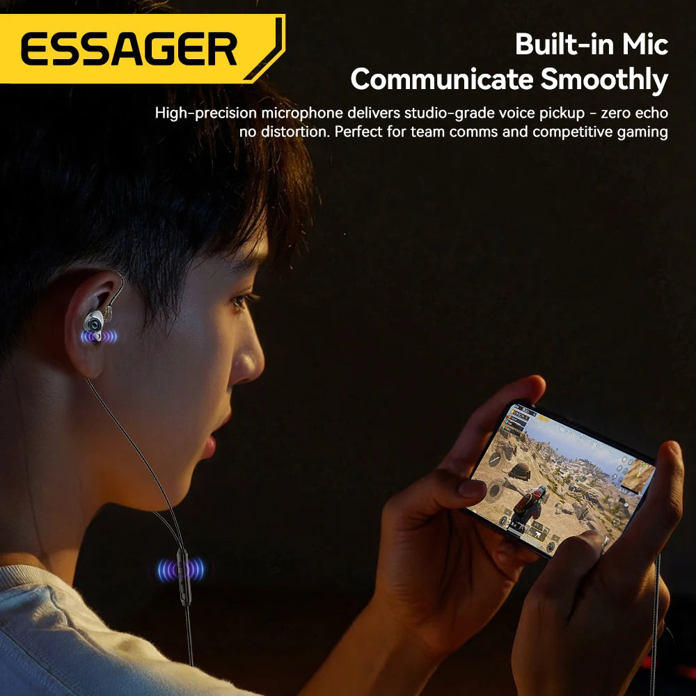 Essager 3.5mm Wired In-Ear Gaming Earphones