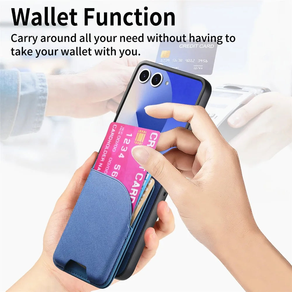 Samsung Galaxy Z Flip 7 Luxury Magnetic Leather Case with Card Holder