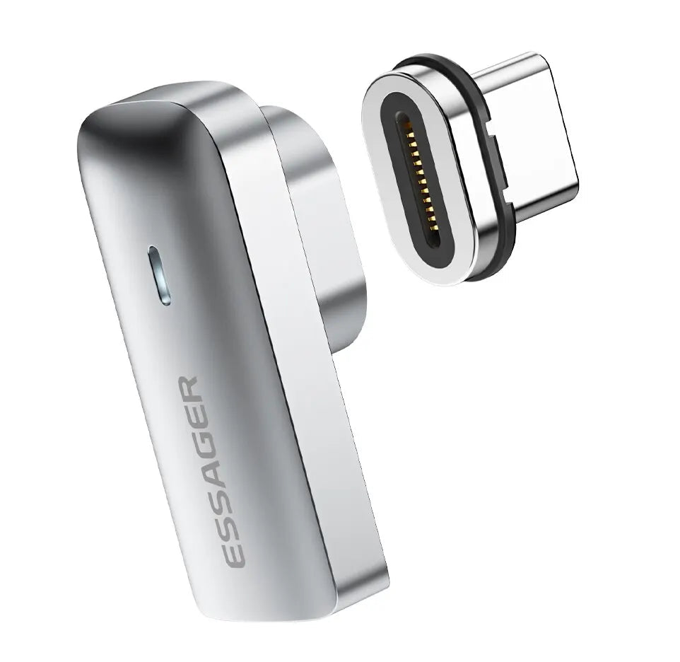 Silver USB-C adapter with 'ESSAGER' branding on a white background