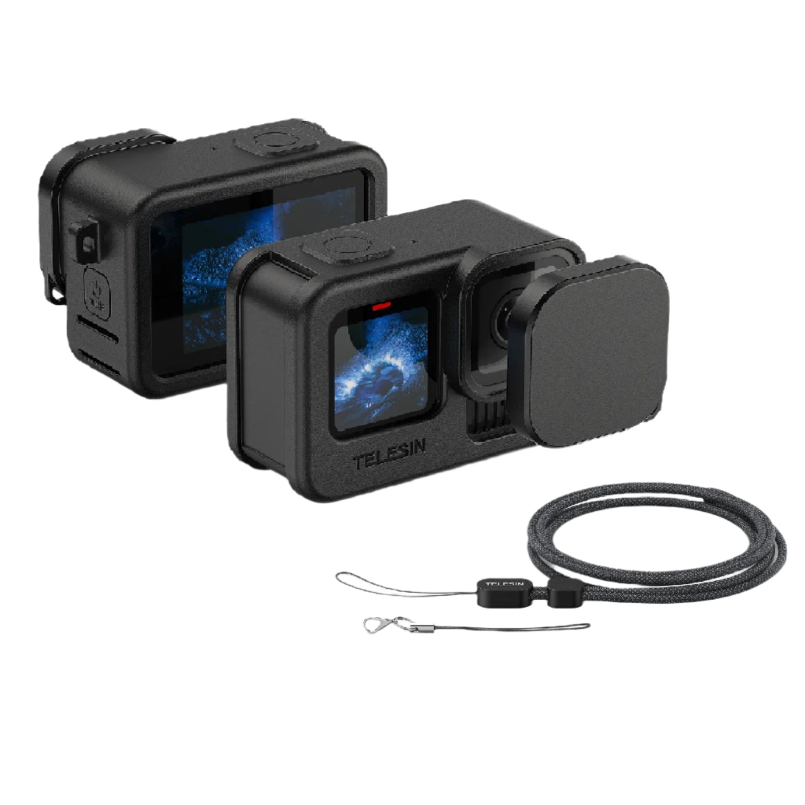 TELESIN Silicone Protective Case with Straps for GoPro Action Cameras