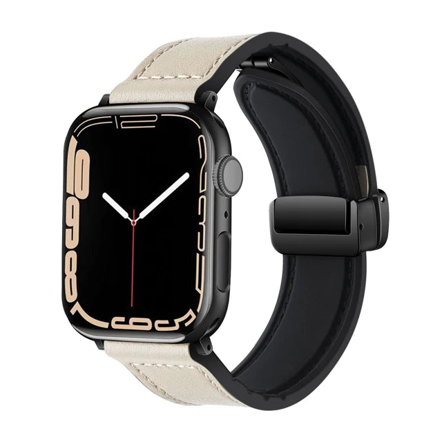 Genuine Leather Magnetic Bracelet Band for Apple Watch