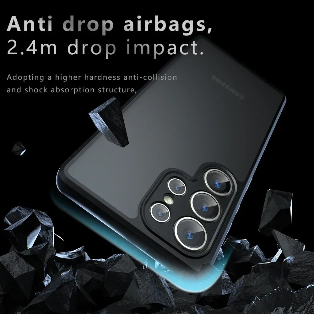Shockproof Armor Matte Frosted Acrylic Case for Samsung Galaxy S25 Series