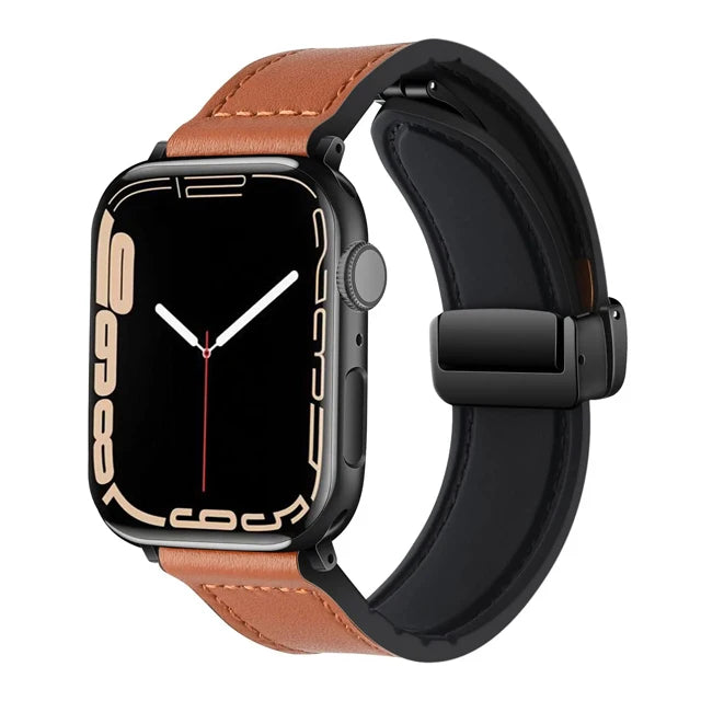 Genuine Leather Magnetic Bracelet Band for Apple Watch