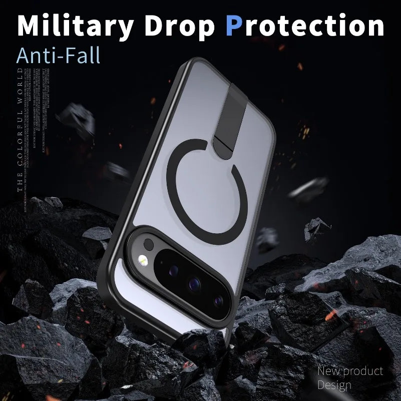 Google Pixel 9 Series Matte Magnetic Slim Case with Kickstand