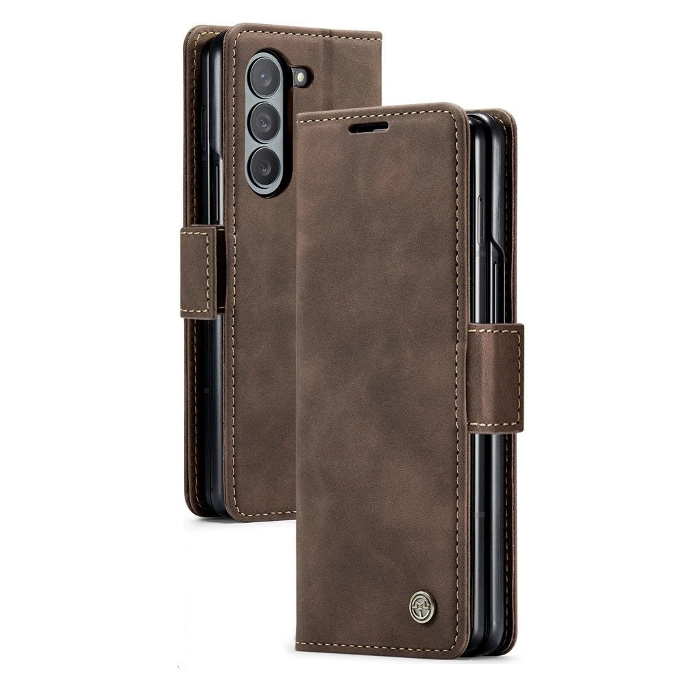 Samsung Galaxy Z Fold 7 Shockproof Retro Leather Wallet Case