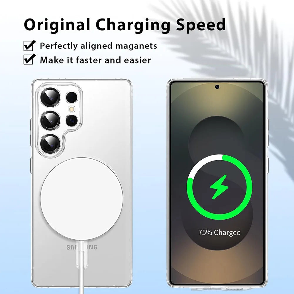 Clear Hard Magnetic Case for Samsung Galaxy S25 Series