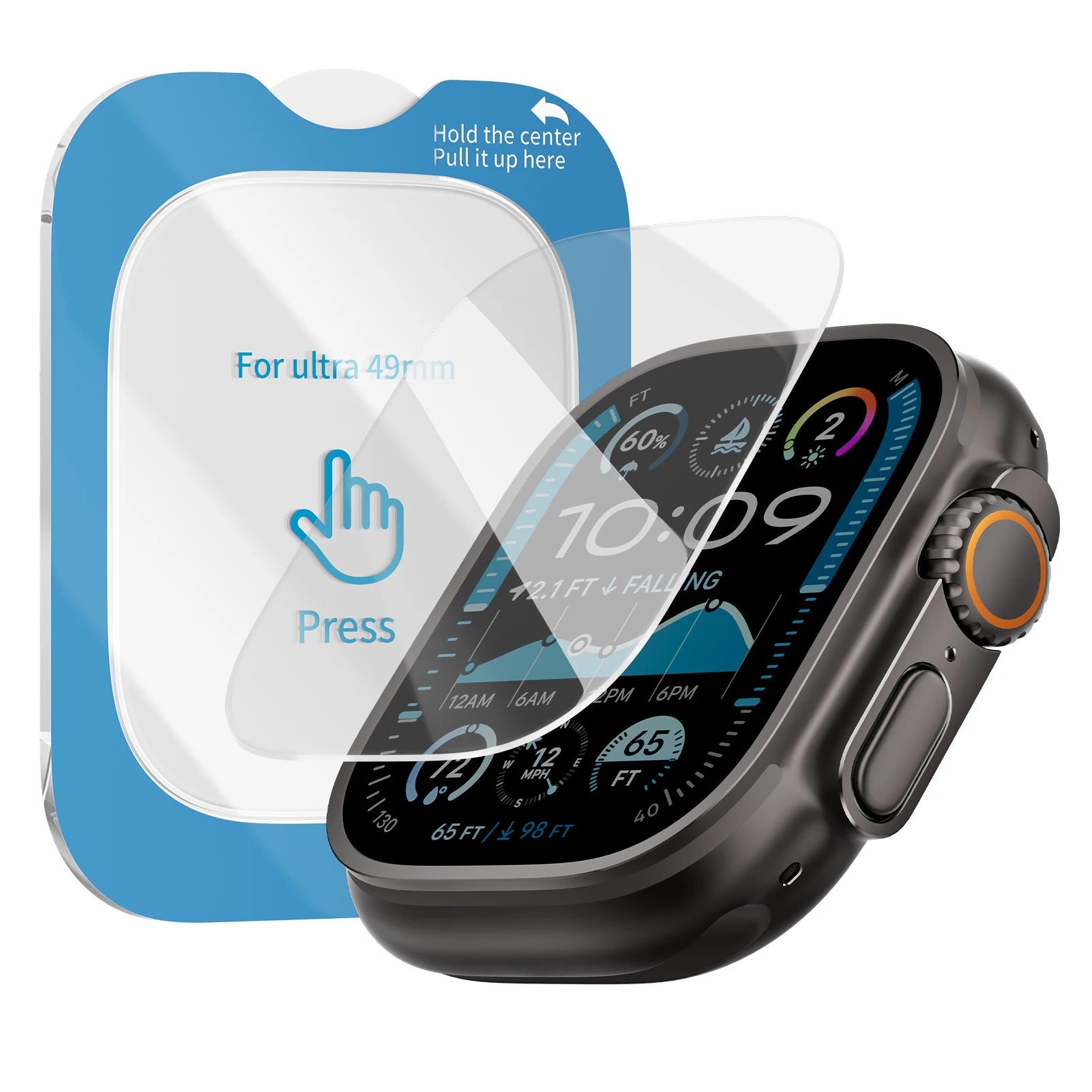 Full Film Tempered Glass Screen Protector with Auto-Alignment for Apple Watch Ultra 2