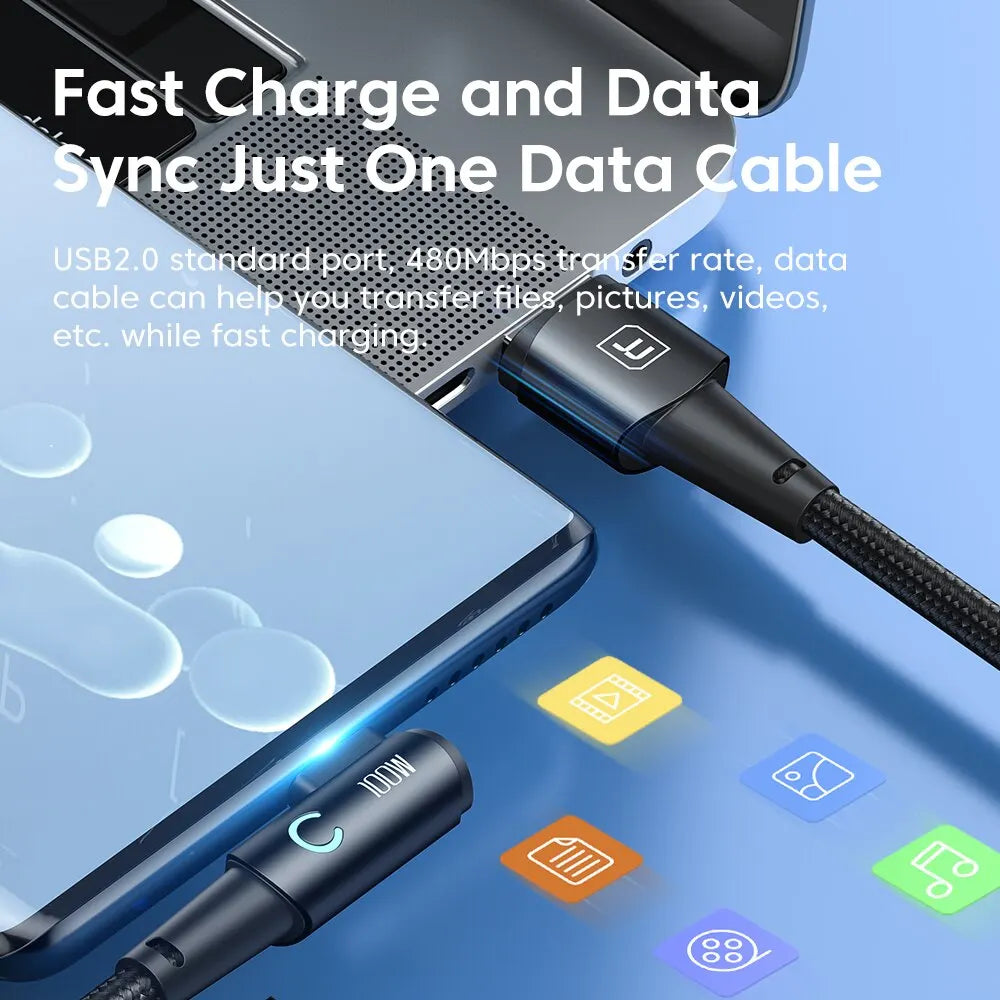 Toocki 6A USB-C 90° Fast Charge Cable