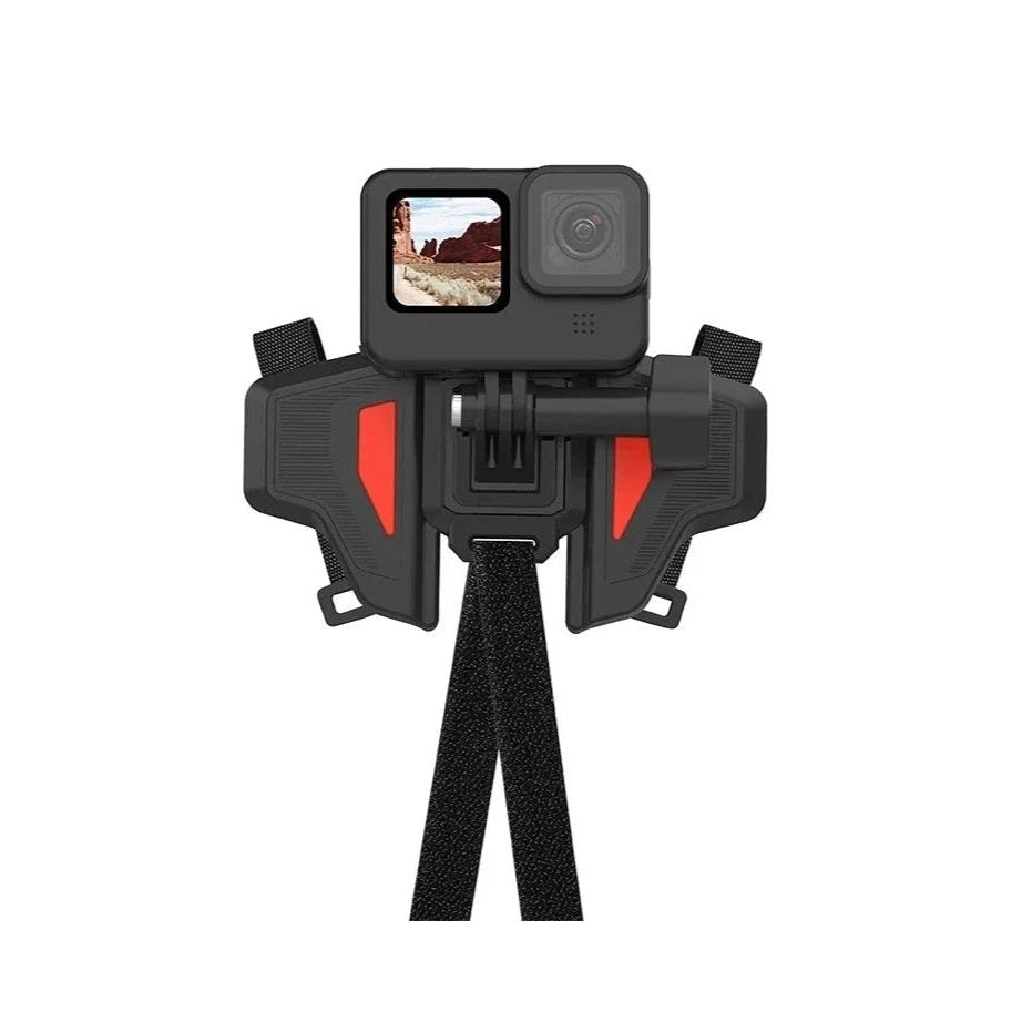 TELESIN Foldable Motorcycle Helmet Mount Strap - Compact & Reliable