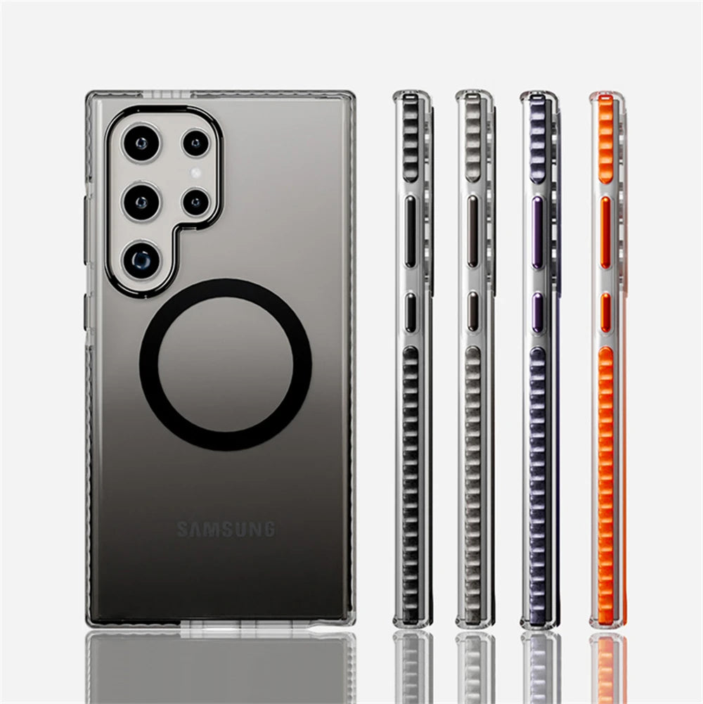 Shockproof Gradient Magnetic Bumper Case for Samsung Galaxy S25 Series