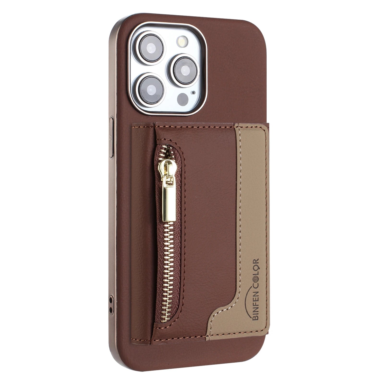 iPhone 15 Series Magnetic Leather Case with Detachable Card Holder