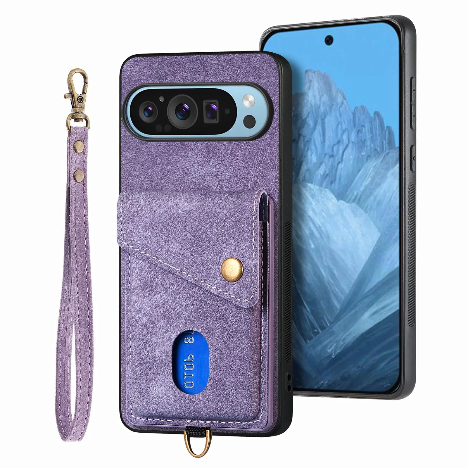 Google Pixel 9 Series Shockproof PU Leather Wallet Case with Built-in Card Holder