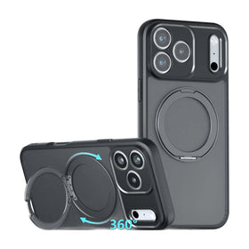 Frosted Matte MagSafe Case with 360° Rotating Ring Stand for iPhone 18 Series