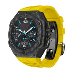 Carbon Fiber Protective Case with Silicone Band for Samsung Galaxy Watch Ultra 2