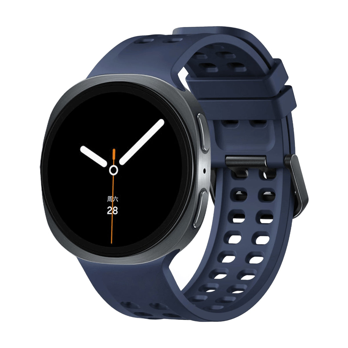 Perforated Silicone Watch Strap with Quick-Release Tab Clasp for Samsung Galaxy Watch 9