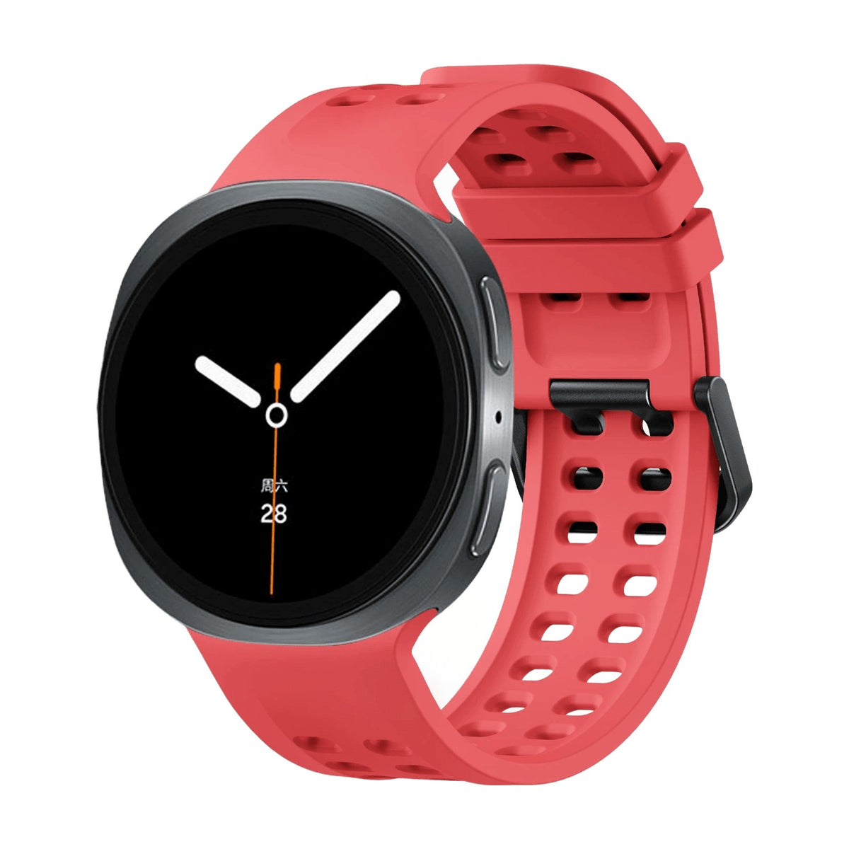 Perforated Silicone Watch Strap with Quick-Release Tab Clasp for Samsung Galaxy Watch 9