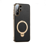 Leather Case with 360° Rotating Magnetic Ring Stand for Samsung Galaxy S23 Ultra