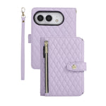 Quilted Leather Crossbody Lanyard Case with 9-Card Wallet for iPhone Duo