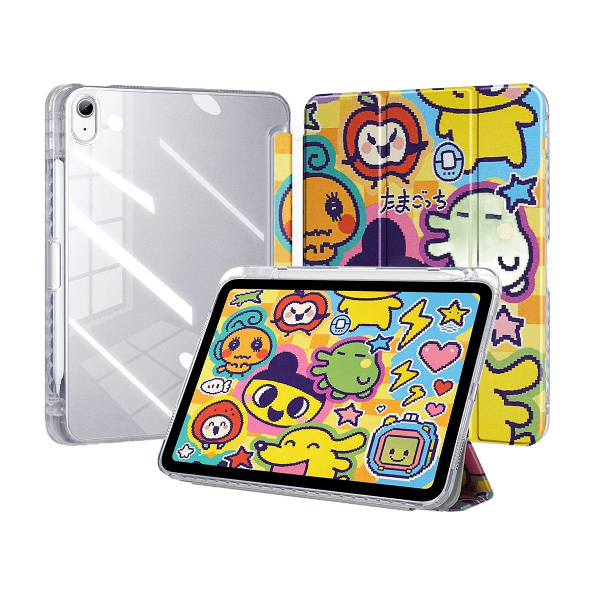 Transparent Frosted Polycarbonate Folio Case with Foldable Stand for iPad Air M2