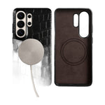 Crocodile-Embossed Leather Magnetic Case for Samsung Galaxy S26 Series