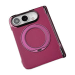 Leather Shockproof MagSafe Case with 360° Rotating Ring Stand for iPhone Duo