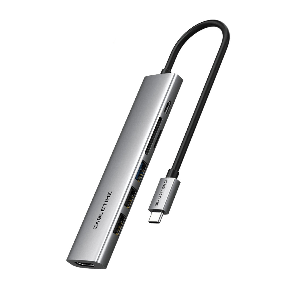CABLETIME 7-in-1 USB-C Hub, 100W Power Delivery