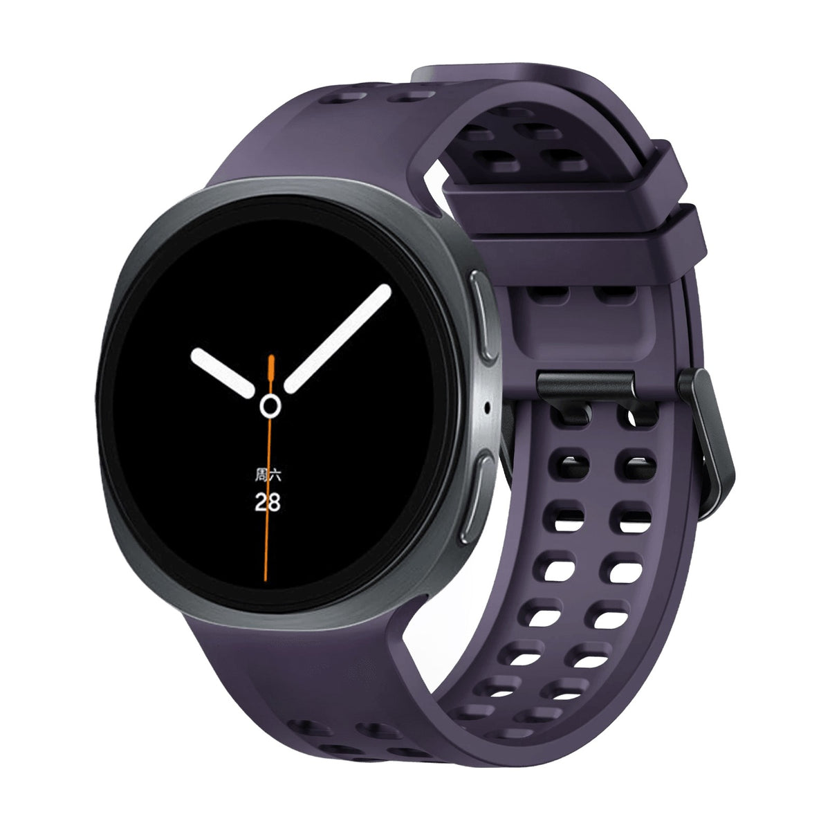 Perforated Silicone Watch Strap with Quick-Release Tab Clasp for Samsung Galaxy Watch 9