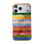 Transparent Rainbow Foil Striped Case for iPhone 17 Series