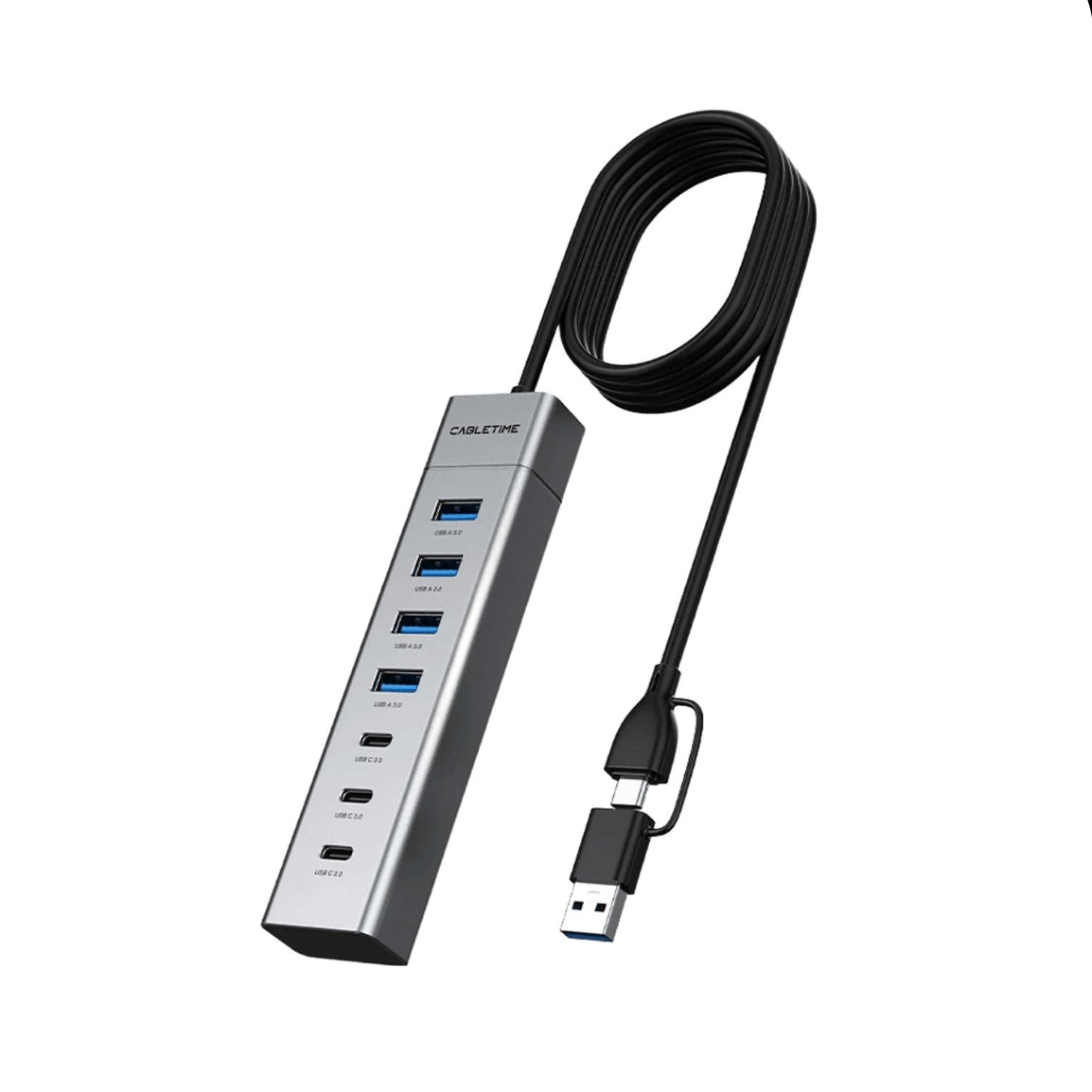 CABLETIME 7-in-1 USB Hub with Power Delivery