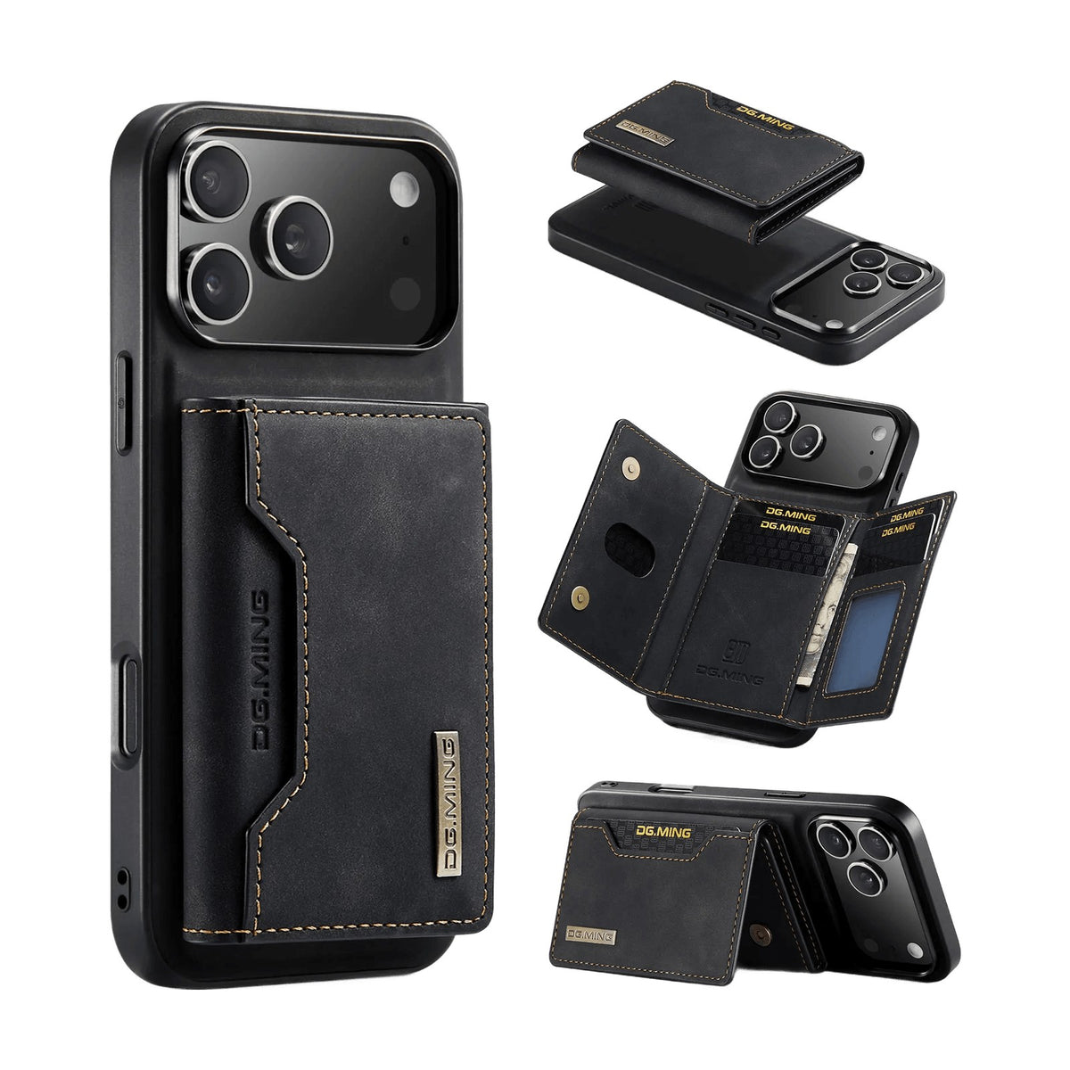 Premium Leather MagSafe Wallet Case with 3-Card Detachable Wallet for iPhone 18 Series