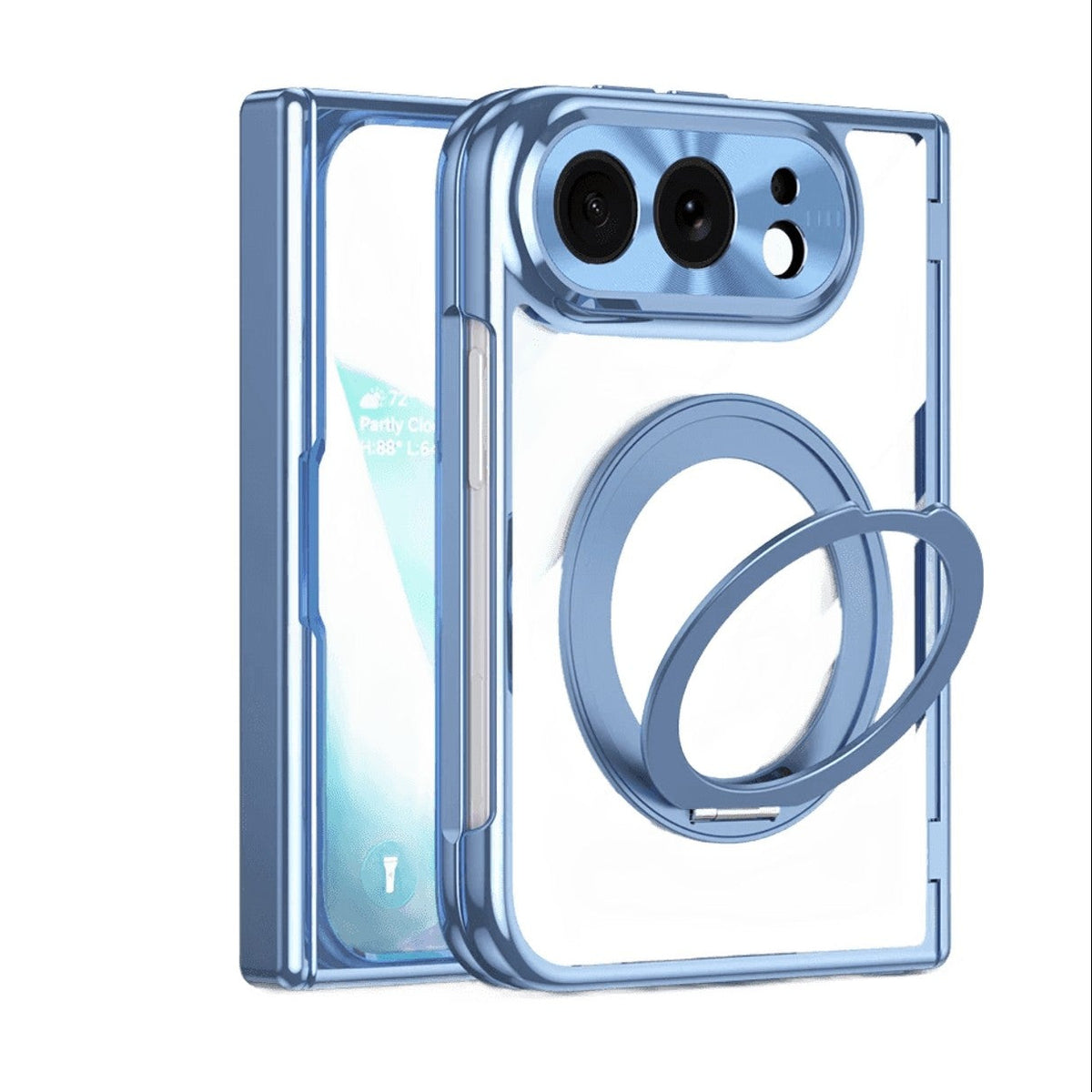 Electroplated MagSafe Case with 360° Rotating Ring Stand for iPhone Duo