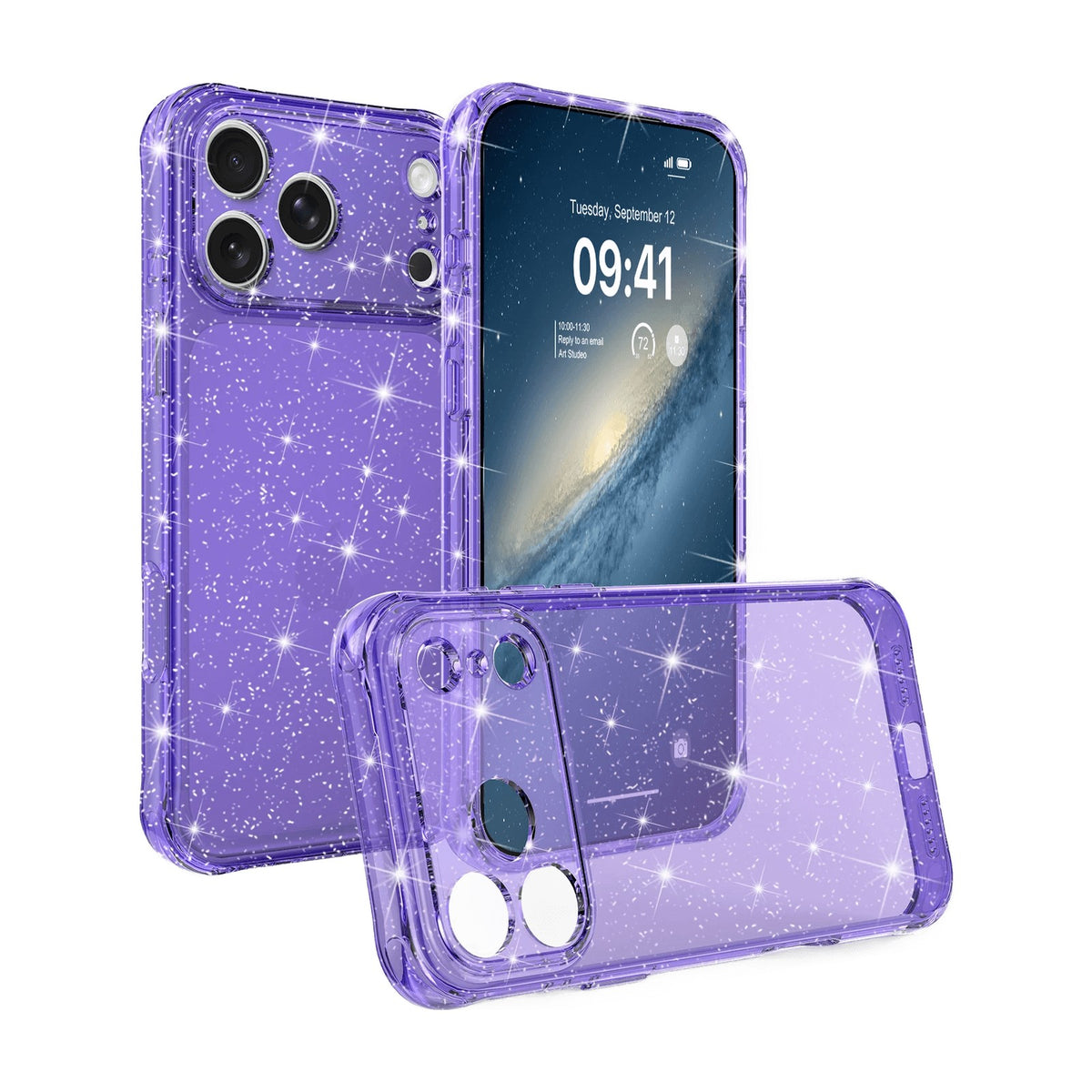 Glitter Bumper Camera Protection Case with Raised Lens Ring for iPhone 18 Series
