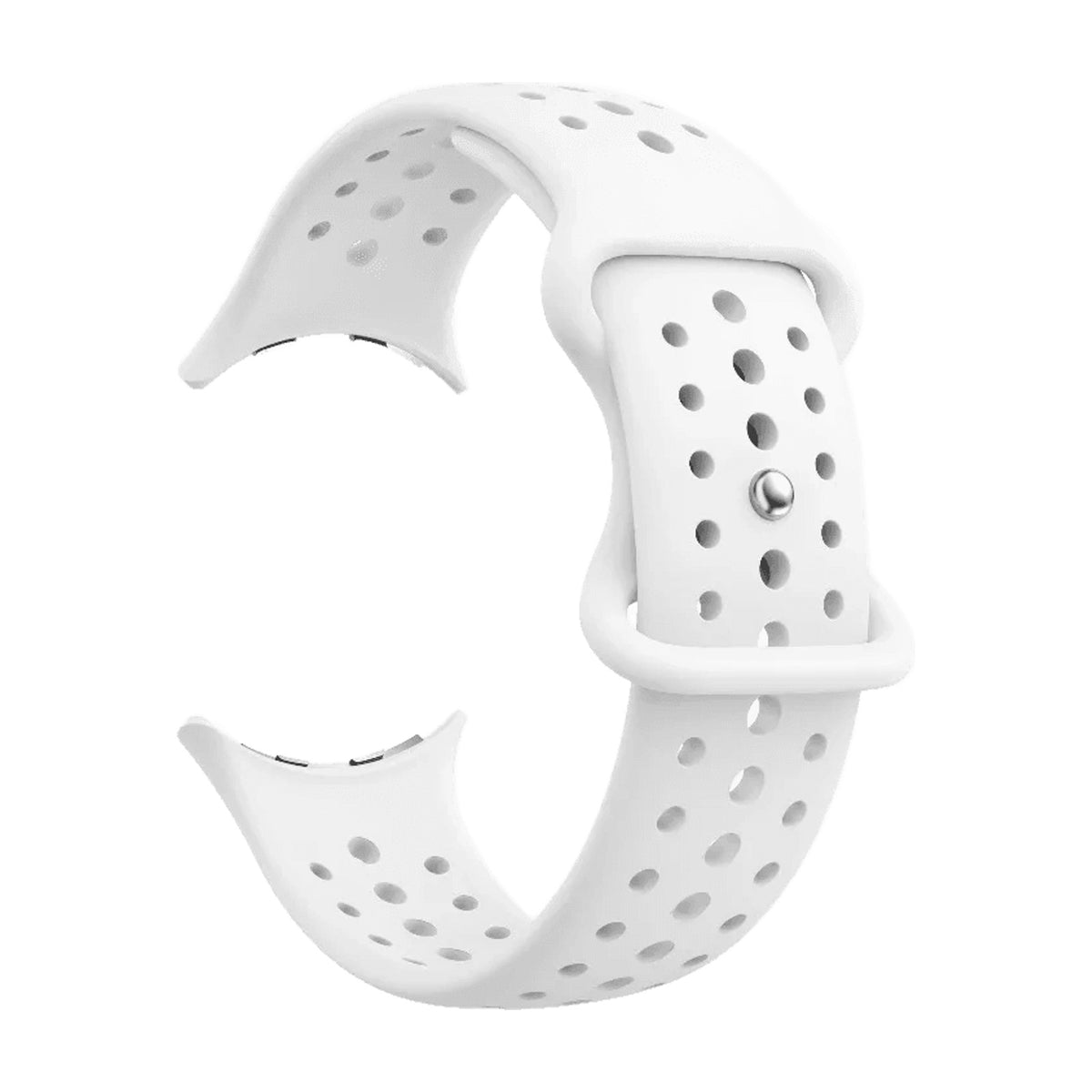 Perforated Silicone Watch Band with Snap Button Closure for Google Pixel Watch 3