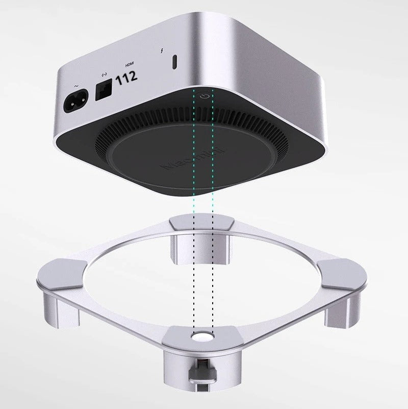 Aluminum Desktop Stand with Power Button for Mac Mini M4/M4 Pro 2024
